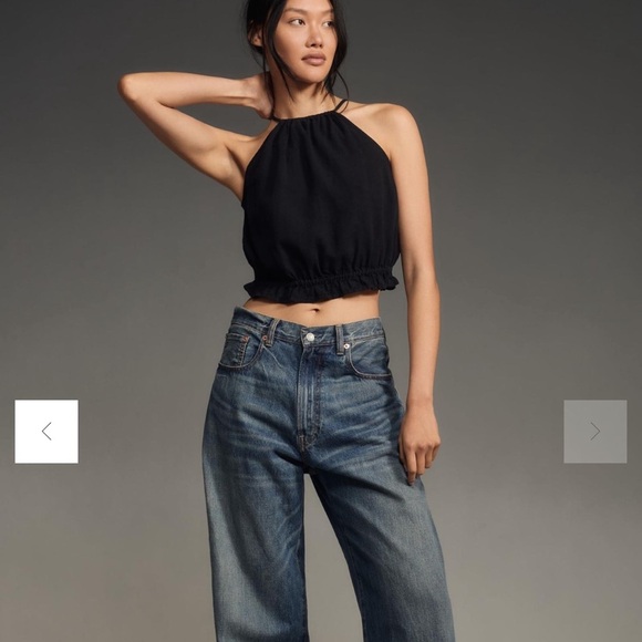 Anthropologie Pilcro Cropped Linen Halter Top, - Picture 4 of 10